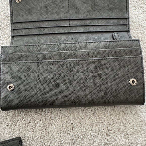 Prada Saffiano Leather Gray Wallet - Picture 11 of 16